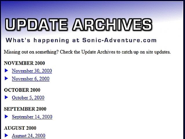 SonicAdventure Homepage