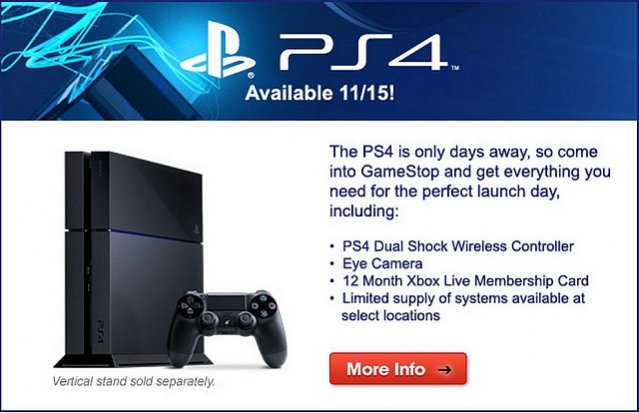 PS4 - newsletter GameStop lancio americano... con XBox Live